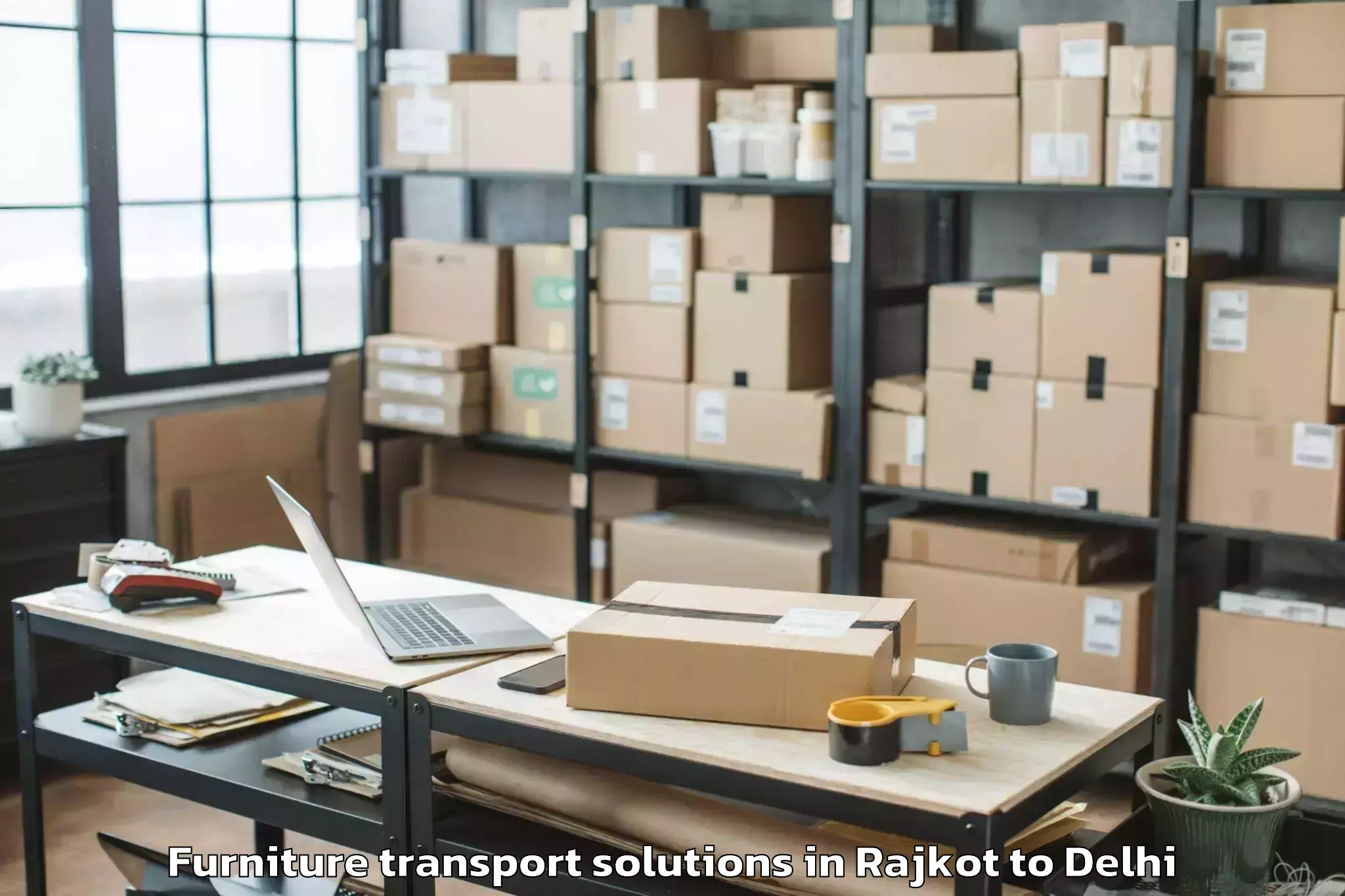 Discover Rajkot to East Delhi Mall Furniture Transport Solutions